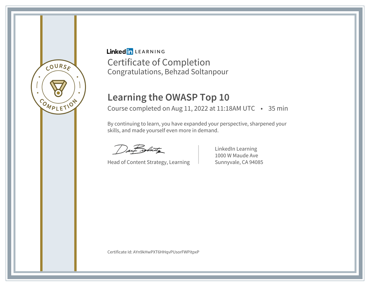 OWASP Top 10 Certificate