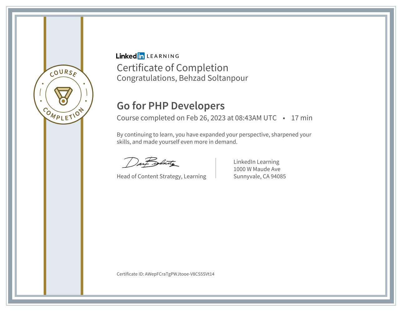 Go for PHP Developers Certificate